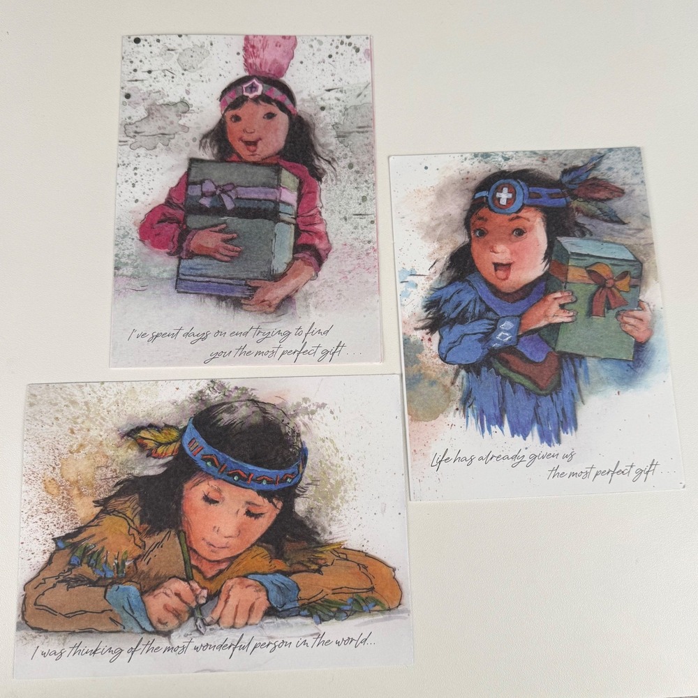 St‎ Labre Indian School Greeting Cards Set 3 Ellie Colton Indigenous Art 23 A18Q